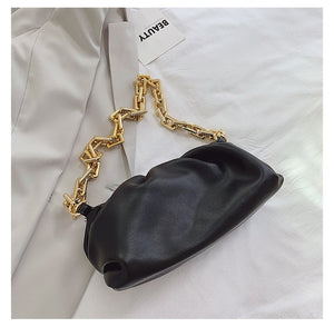 2020 Day clutch thick gold chains dumpling Clip purse bag women cloud Underarm shoulder bag pleated Baguette pouch totes handbag