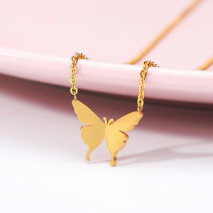 1Pc 2020 New Lovely Gold Silver Color Butterfly Necklace For Women Simple Insect Women Long Necklace Butterfly Party  Love Gifts